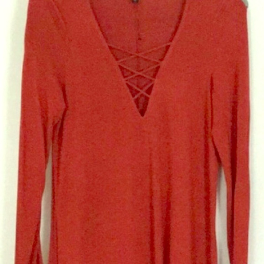 Burnt orange open front express dress